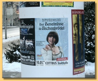 Musical - Drei Haselnüsse für Aschenbrödel - Litfaßsäule Cottbus